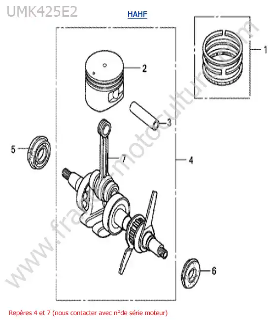Vilebrequin / piston HONDA UMK425-2-1