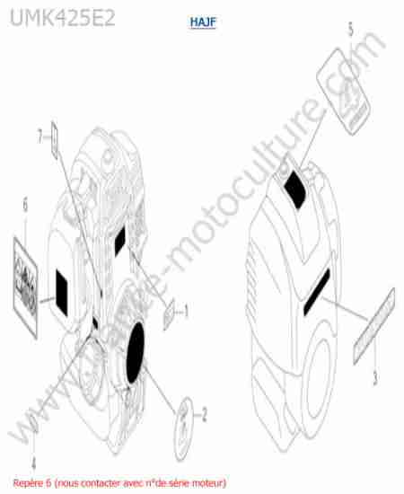 HONDA - UMK425-2-2 : Etiquettes moteur