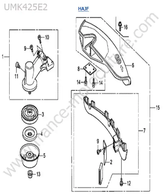 Tete renvoi / protection HONDA UMK425-2-2