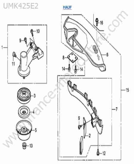 HONDA - UMK425-2-2 : Tete renvoi / protection