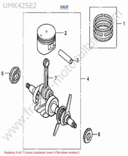 HONDA - UMK425-2-2 : Vilebrequin / piston