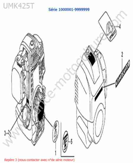 HONDA - UMK425-3 : Etiquette moteur