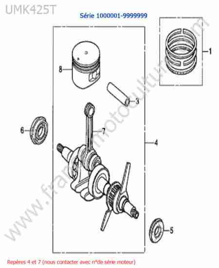 HONDA - UMK425-3 : Vilebrequin / piston