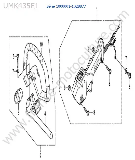 Accelerateur / poignee HONDA UMK435-2