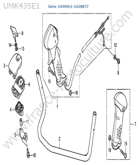 Accelerateur / guidon HONDA UMK435-2