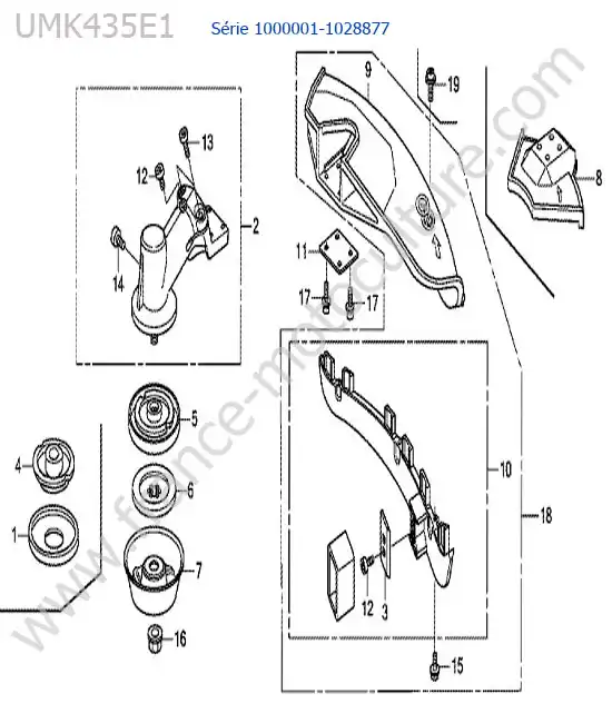 Tete renvoi / protection HONDA UMK435-2