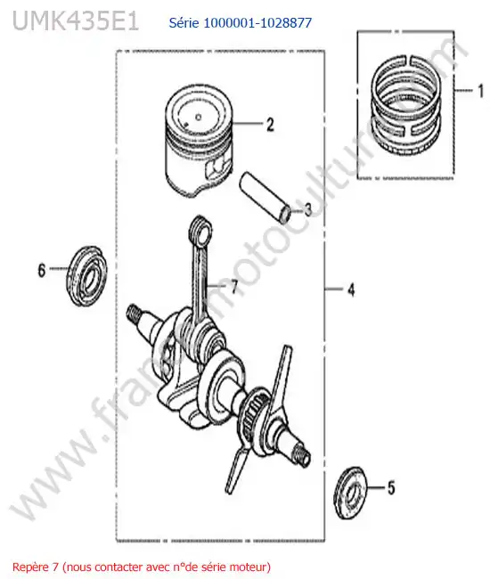 Vilebrequin / piston HONDA UMK435-2