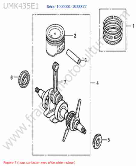HONDA - UMK435-2 : Vilebrequin / piston