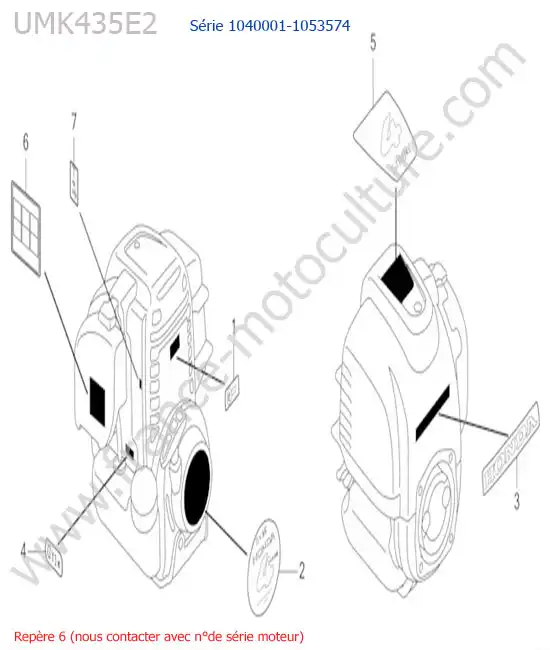 Etiquettes moteur HONDA UMK435-3