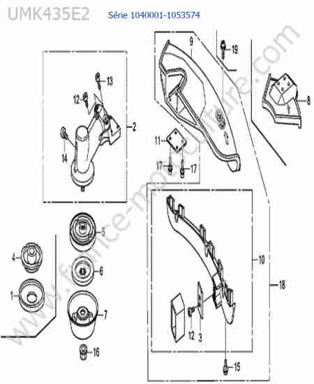 HONDA - UMK435-3 : Tete renvoi / protection