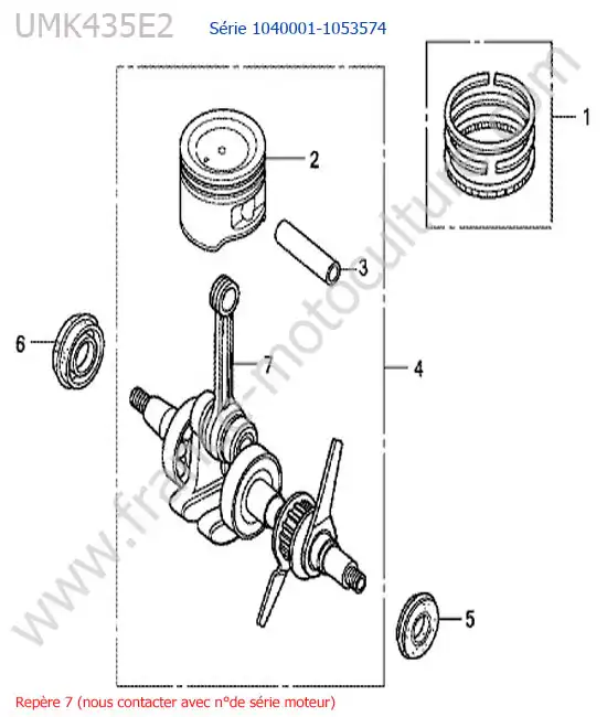 Vilebrequin / piston HONDA UMK435-3