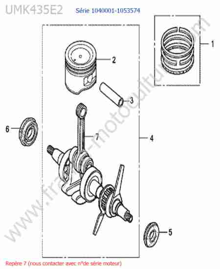 HONDA - UMK435-3 : Vilebrequin / piston