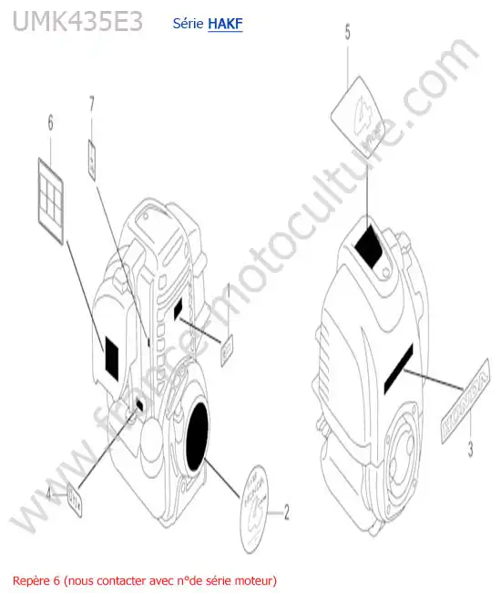 Etiquettes moteur HONDA UMK435-4-1