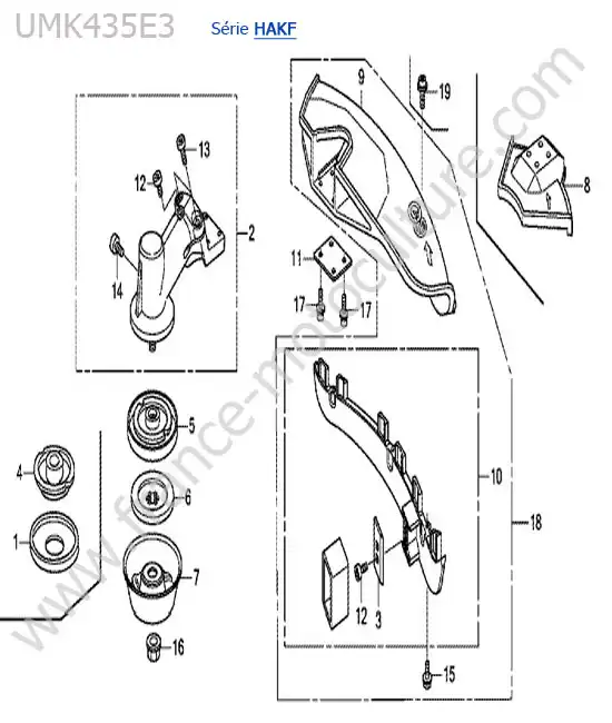 Tete renvoi / protection HONDA UMK435-4-1
