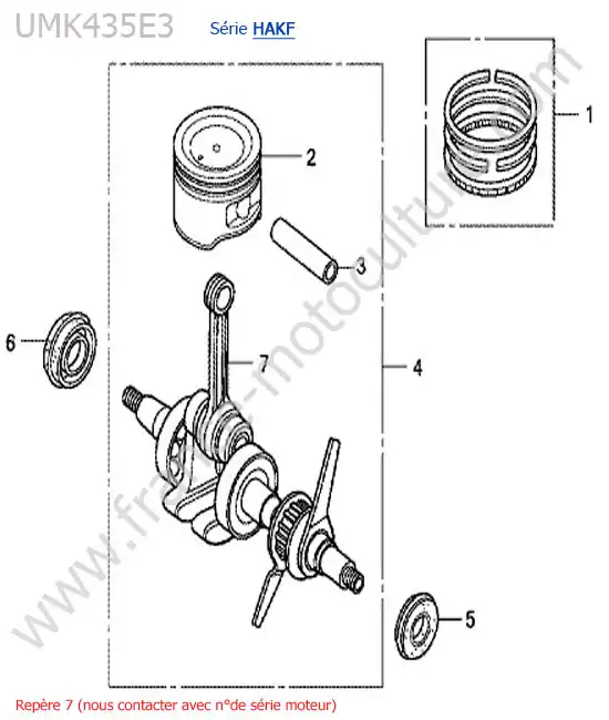 Vilebrequin / piston HONDA UMK435-4-1