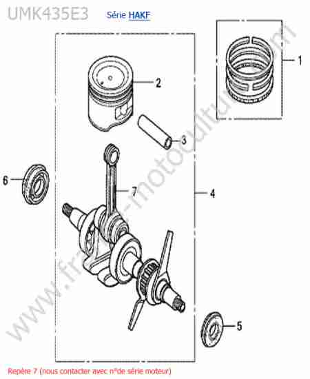 HONDA - UMK435-4-1 : Vilebrequin / piston