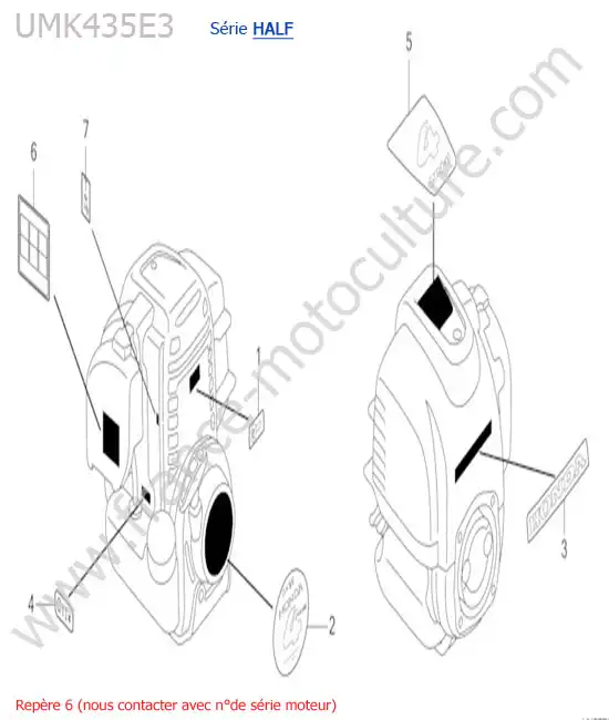 Etiquettes moteur HONDA UMK435-4-2