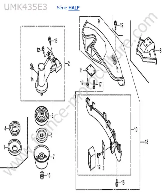 Tete renvoi / protection HONDA UMK435-4-2