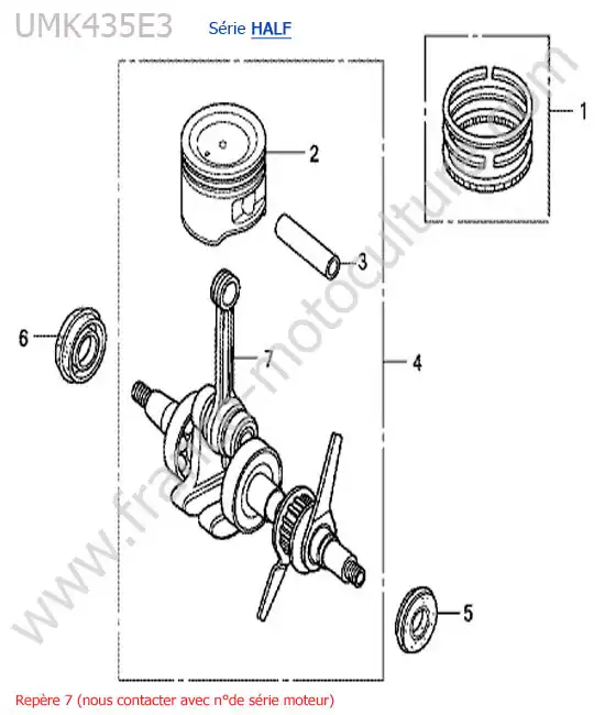 Vilebrequin / piston HONDA UMK435-4-2