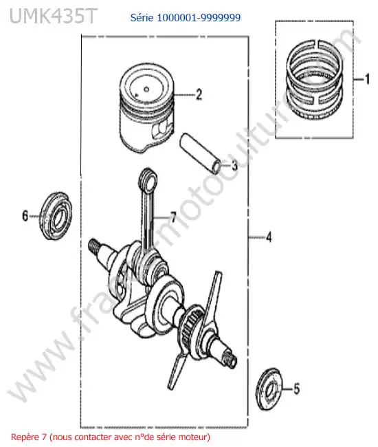 Vilebrequin / piston HONDA UMK435-5