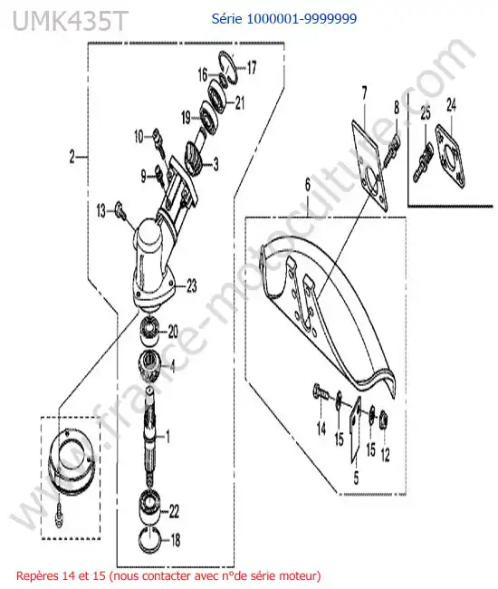 Tete renvoi / protection HONDA UMK435-5