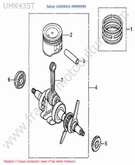 HONDA - UMK435-5 : Vilebrequin / piston