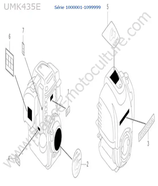 Etiquettes moteur HONDA UMK435