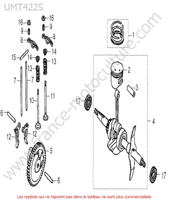Piston / vilebrequin HONDA UMT422-2