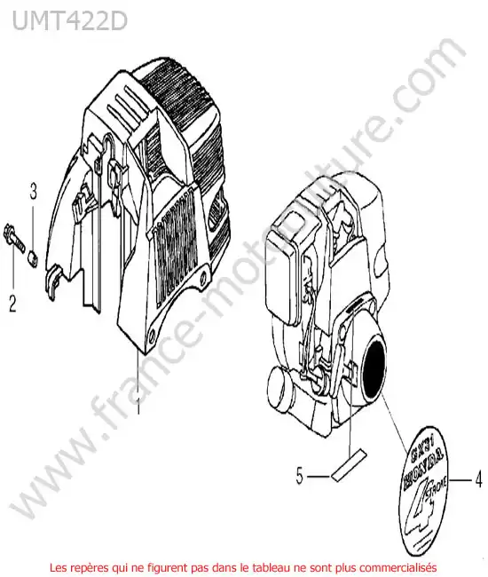 Capot moteur HONDA UMT422