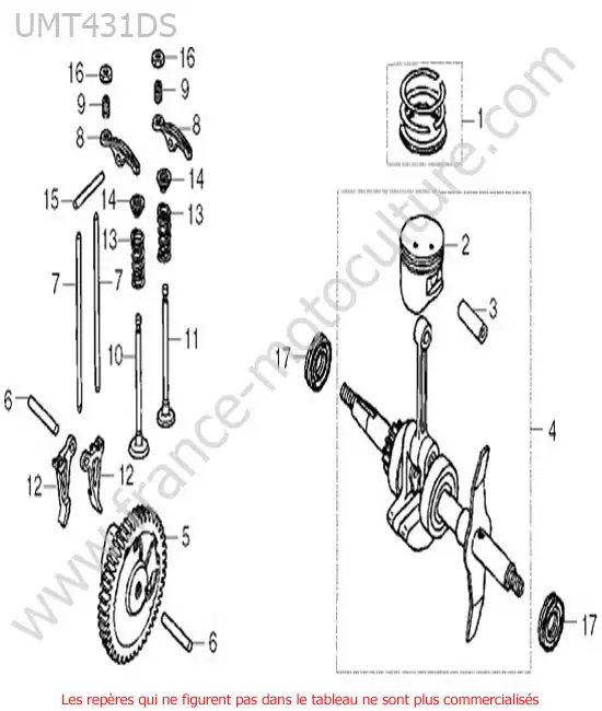 Vilebrequin-piston HONDA UMT431-1