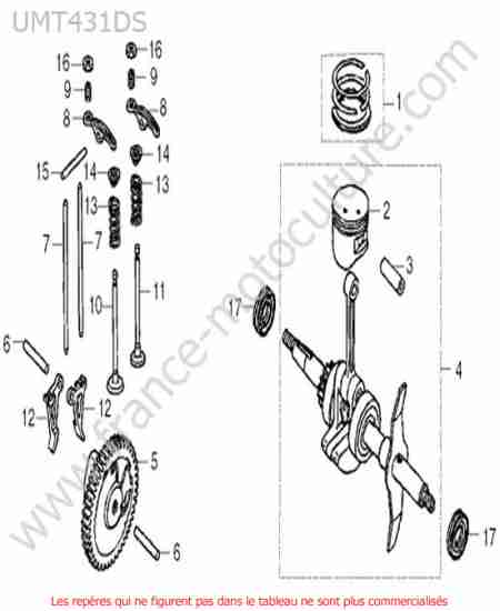HONDA - UMT431-1 : Vilebrequin-piston