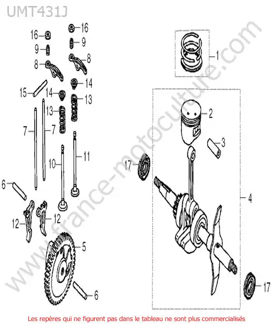 Vilebrequin-piston HONDA UMT431-2