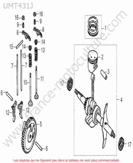HONDA - UMT431-2 : Vilebrequin-piston
