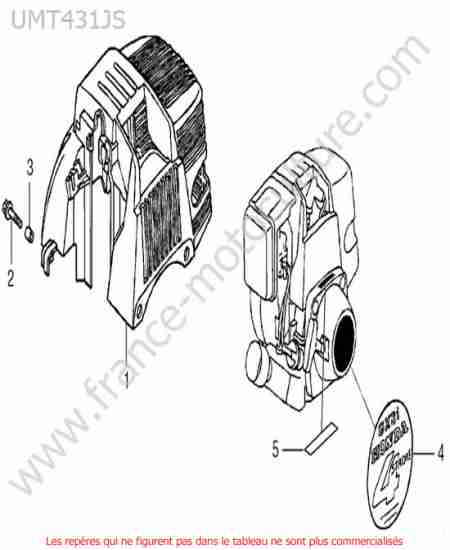 HONDA - UMT431-3 : Couvercle moteur