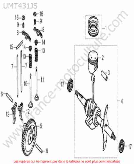 HONDA - UMT431-3 : Vilebrequin-piston