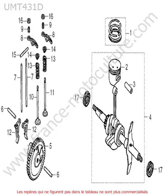 Vilebrequin / piston HONDA UMT431
