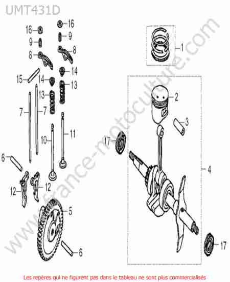 HONDA - UMT431 : Vilebrequin / piston