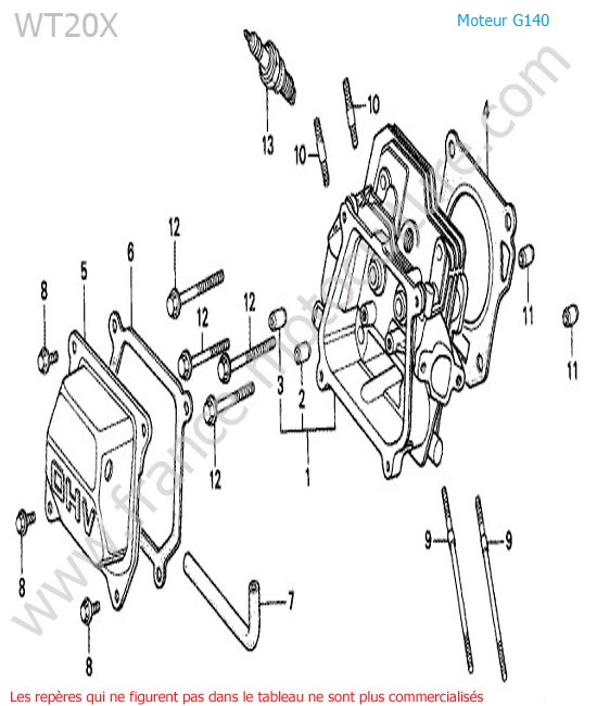 Culasse HONDA WT20-1