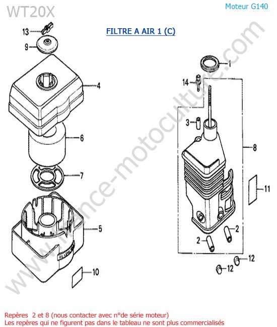 Filtre air rond HONDA WT20-1