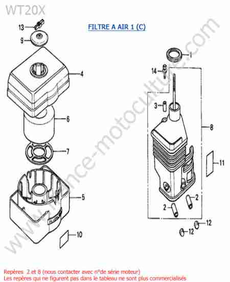 HONDA - WT20-1 : Filtre air rond