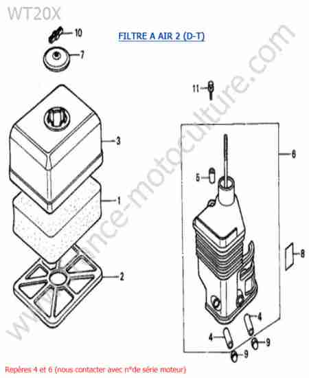 HONDA - WT20-1 : Filtre air carre