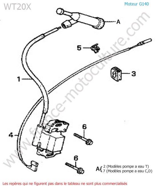 Bobine allumage HONDA WT20-1