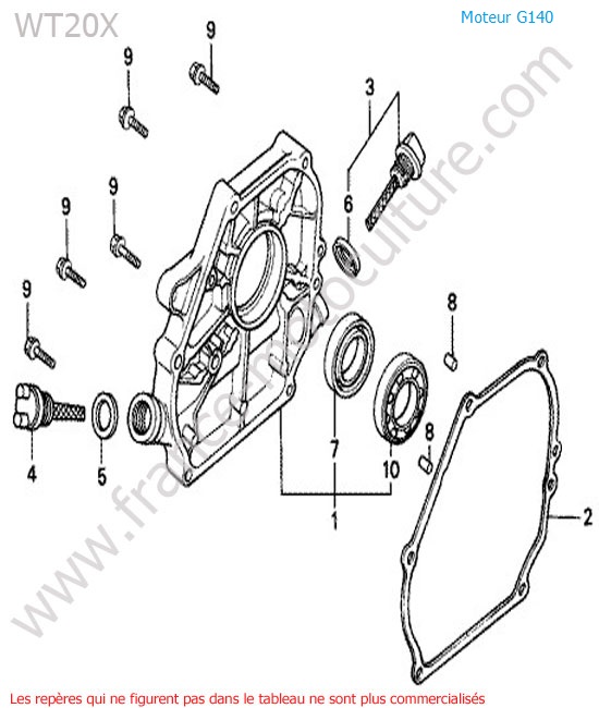 Carter moteur HONDA WT20-1