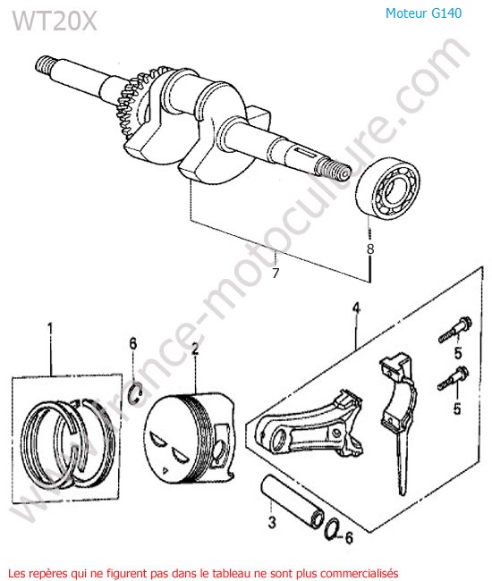 Vilebrequin / piston HONDA WT20-1
