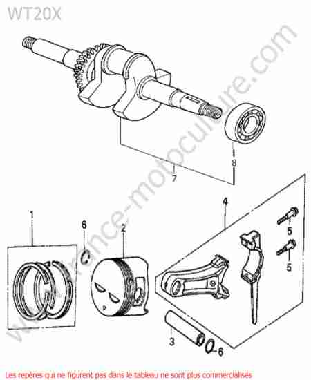 HONDA - WT20-1 : Vilebrequin / piston