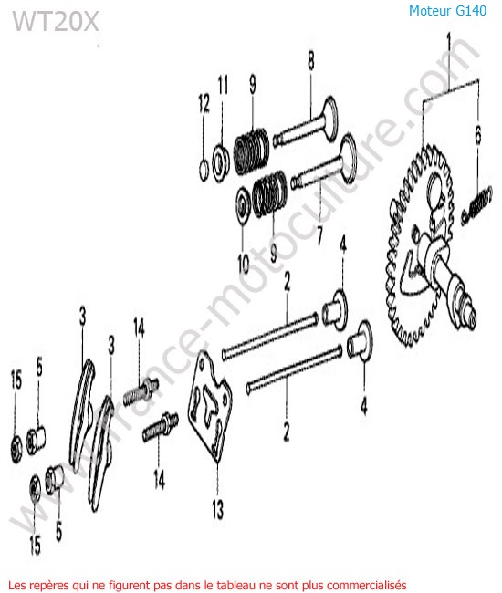 Arbre cames HONDA WT20-1
