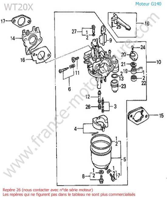 Carburateur HONDA WT20-1