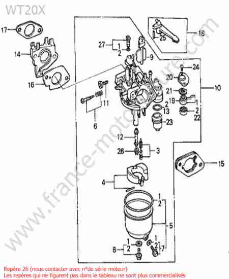 HONDA - WT20-1 : Carburateur