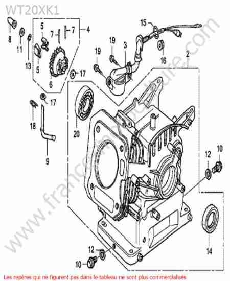 HONDA - WT20-2 : Bloc moteur