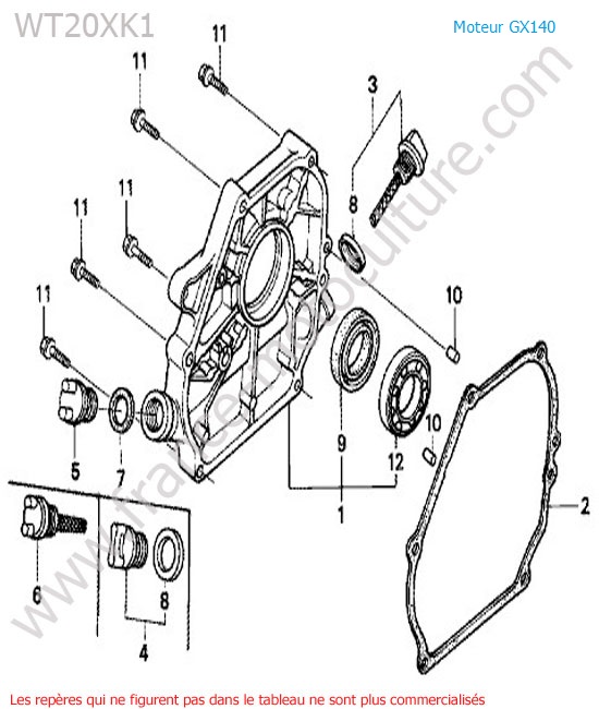 Carter moteur HONDA WT20-2